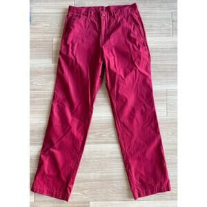 Lacoste Classic Fit Chino Pants 32 Red Crimson 100% Cotton Twill Trousers L
